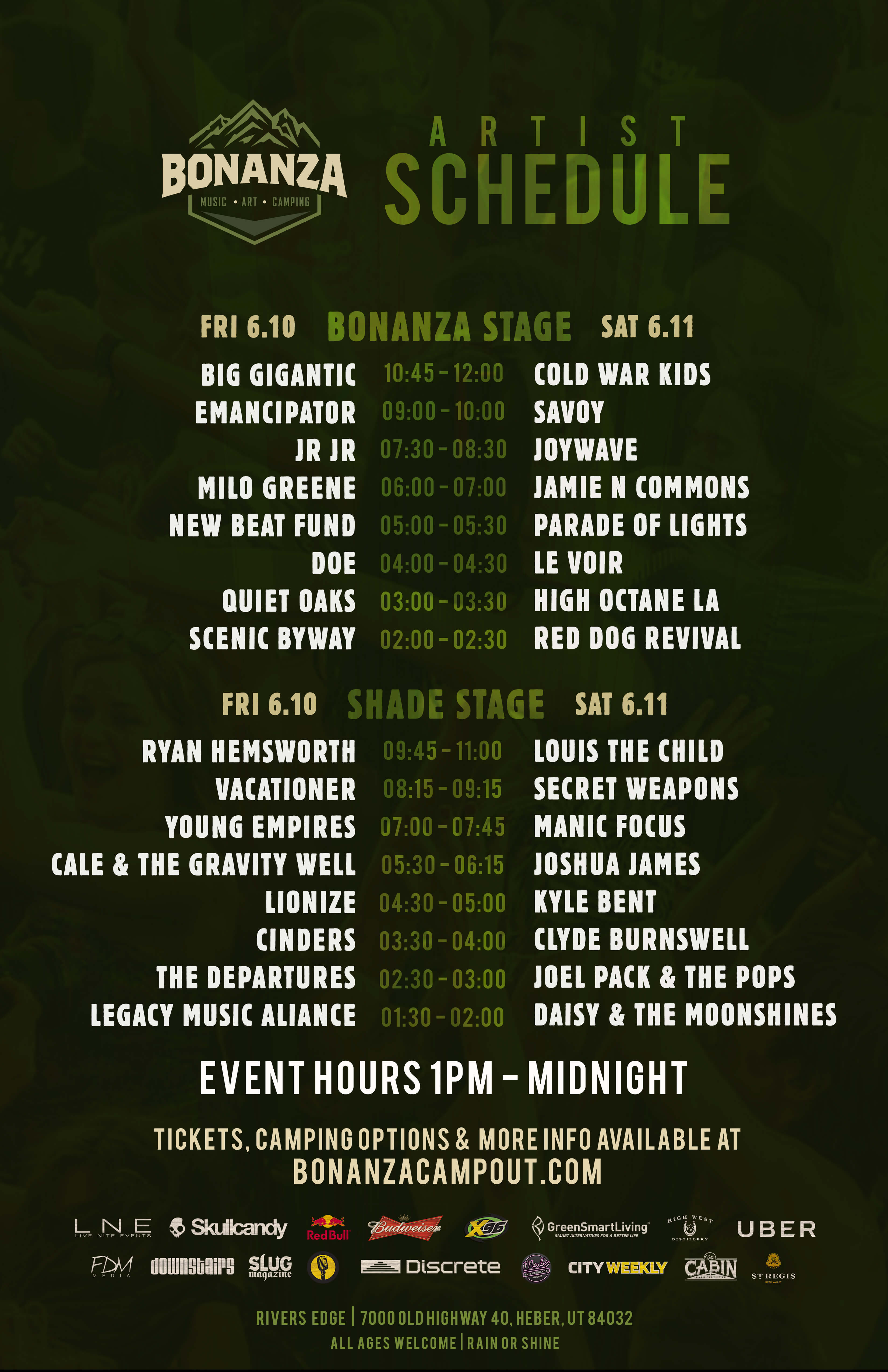 Bonanza2016_Set Times